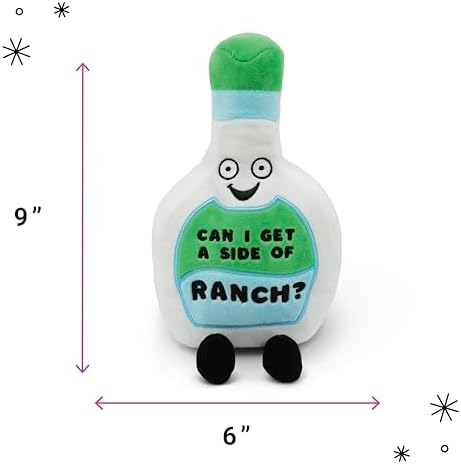 Punchkins “Can I Get a Side of Ranch?” Ranch Bottle Plush Toy – Funny Food Plushie Stuffed Animal, Soft 6″ Cute Novelty Gift for Kids & Adults|B0G72P2TLP