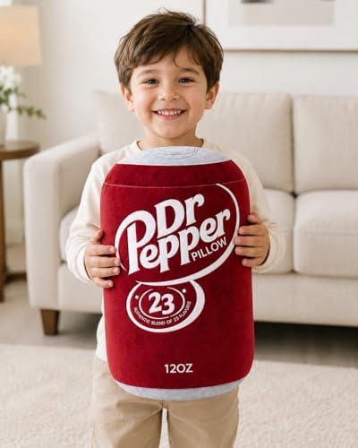 Dr Pepper Pillow Plush, Soda Can Shaped Throw Pillow, Funny Food Plush Cushion, Soft Decorative Pillow for Couch Bed Office, Funny Pillow for Any Occasion, Cute Aesthetic Room Decor for Kids & Adults|B0D8LDPTDL