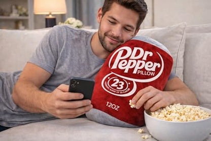 Dr Pepper Pillow Plush, Soda Can Shaped Throw Pillow, Funny Food Plush Cushion, Soft Decorative Pillow for Couch Bed Office, Funny Pillow for Any Occasion, Cute Aesthetic Room Decor for Kids & Adults|B0D8LDPTDL
