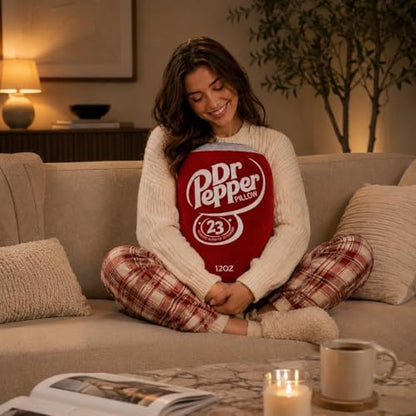 Dr Pepper Pillow Plush, Soda Can Shaped Throw Pillow, Funny Food Plush Cushion, Soft Decorative Pillow for Couch Bed Office, Funny Pillow for Any Occasion, Cute Aesthetic Room Decor for Kids & Adults|B0D8LDPTDL